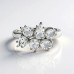 Anello in argento con Quarzo Bianco