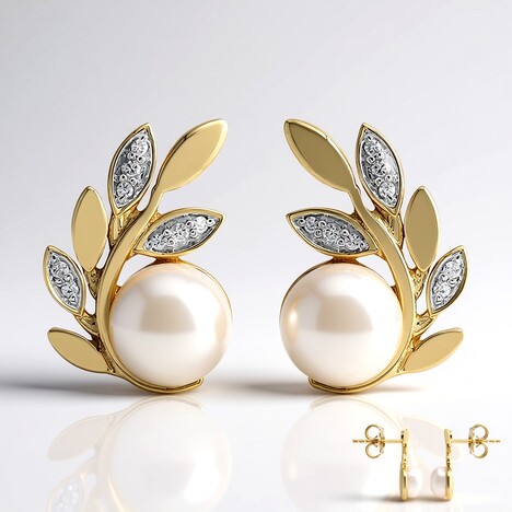 Orecchini in argento con Perla d'Acqua Dolce Bianca (TPC)