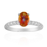 Pfirsichfarbener Mystik-Quarz-Silberring