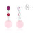 Pinkfarbener Quarz-Silberohrringe