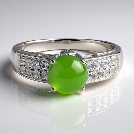 Anello in argento con Crisoprasio Imperiale