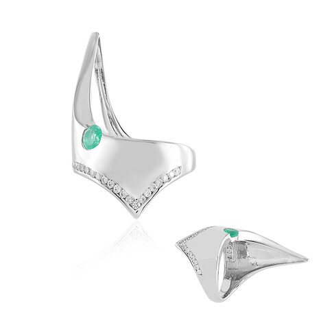 Russischer Smaragd-Silberring (de Melo)