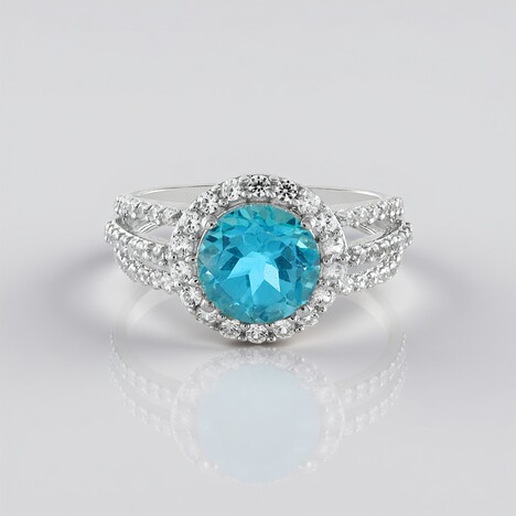 Anello in argento con Topazio Paraiba