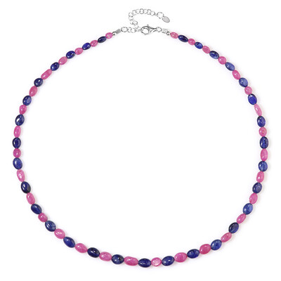 Collier en argent et Saphir rose de Madagascar