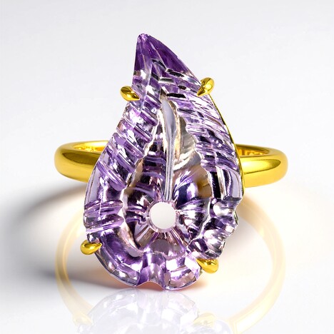 Bague en or et Améthyste Rose de France (Glenn Lehrer)