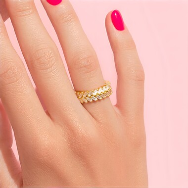 Gouden ring met zirkonen (de Melo Gold)