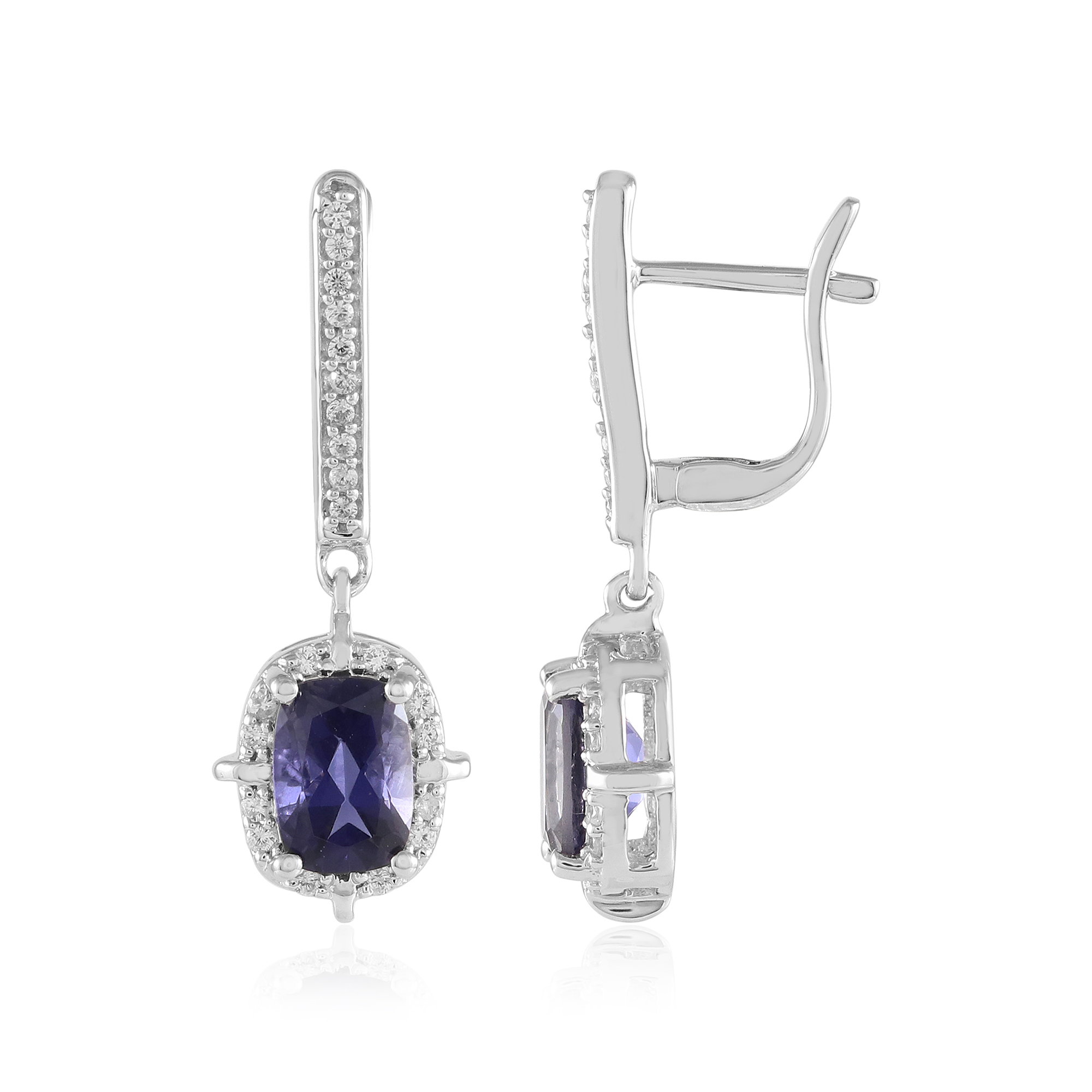 Yazilind Orecchini A Perno In Argento 925 Con Pietra Arenaria Viola E Pentagramma - Gioiello Elegante Per Donna