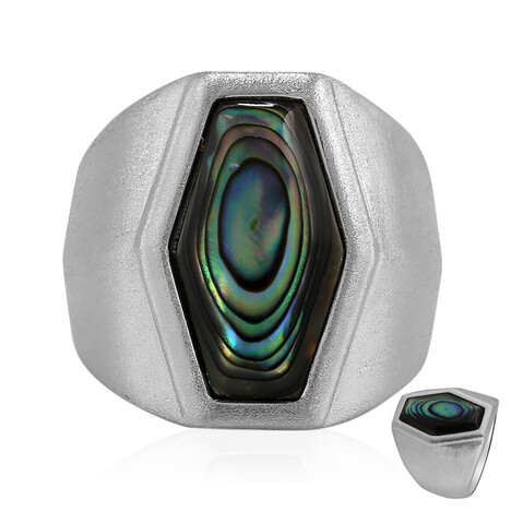 Zilveren ring met een Abalone schelp (MONOSONO COLLECTION)