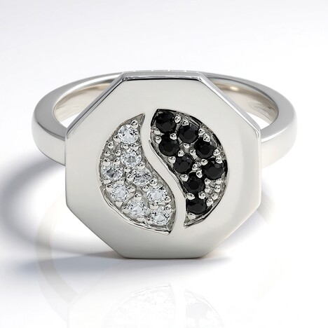 Anello in argento con Topazio Bianco