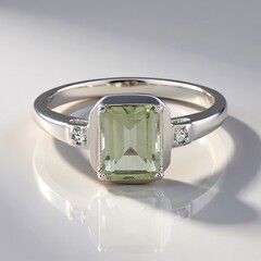 Anello in argento con Ametista Verde
