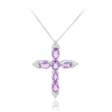 Amethyst-Silberhalskette