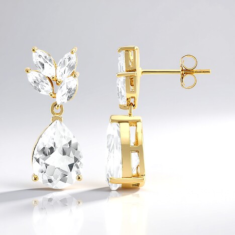 Orecchini in argento con Topazio Bianco