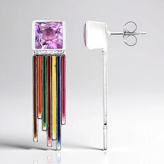 Orecchini in argento con Ametista Rose de France