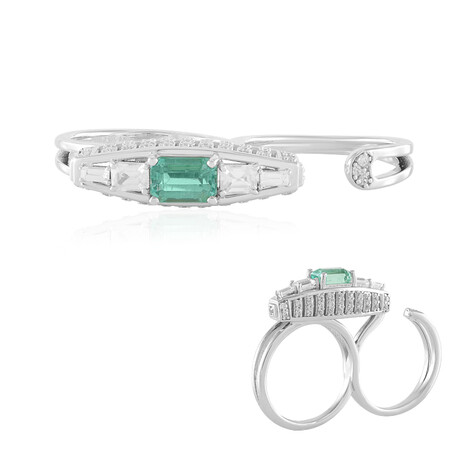 Russian Emerald Silver Ring