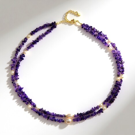 Collana in argento con Ametista Zambiana (Riya)