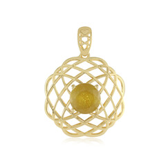 Gelber Madagaskar-Saphir-Silberanhänger (Ornaments by de Melo)