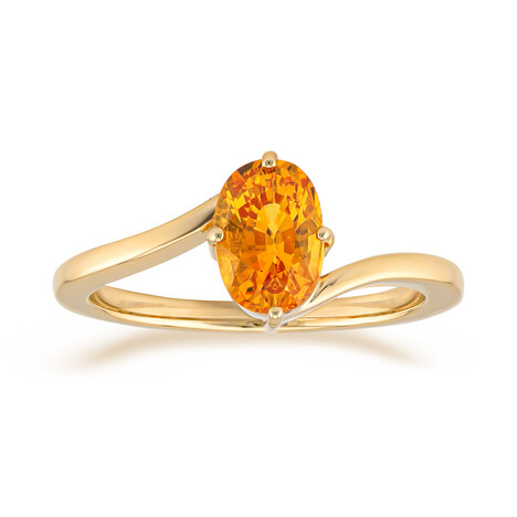 Anello in oro con Zaffiro Arancione Ban Ka Cha