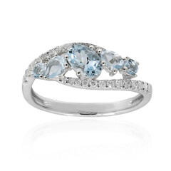 Bague en or et Aigue-Marine du Brésil AAA (CIRARI)