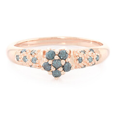 Anello placcato in oro con Diamante Fancy