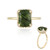 Anillo en oro con Peridoto con inclusión de ludwigita (de Melo)