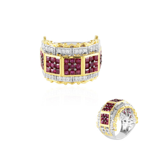 Burmesischer Rubin-Silberring (Gems en Vogue)