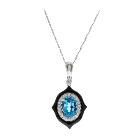 Gouden halsketting met een zwarte onyx