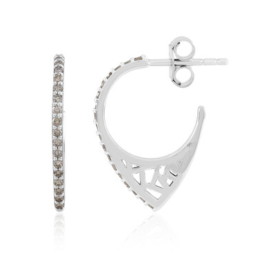 I2 Champagner-Diamant-Silberohrringe (Ornaments by de Melo)