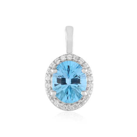 Pendentif en argent et Topaze bleu Suisse