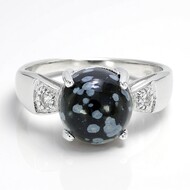 Schneeflocken-Obsidian-Silberring