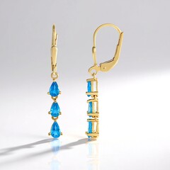 Orecchini in argento con Apatite Blu Neon