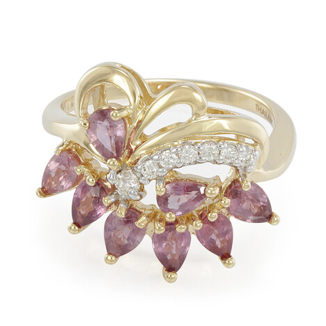 Nicht erhitzter Padparadscha-Saphir-Goldring (AMAYANI)