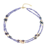 Edelstein-Silberhalskette