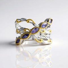 Anillo en plata con Tanzanita