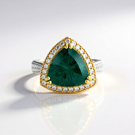 Anello in argento con Fluorite Blu Caraibico  (Dallas Prince Designs)