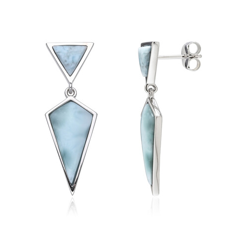 Zilveren oorbellen met larimaren