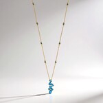 Collana in argento con Apatite Blu Neon