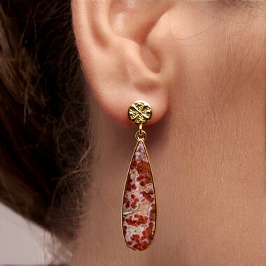 Pendientes en plata con Jaspe océano