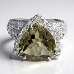 Anello in argento con Quarzo Fumè