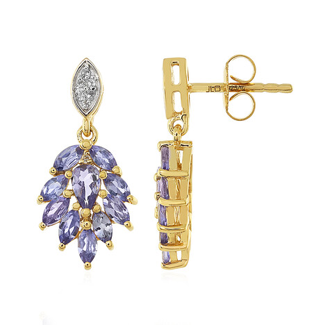 Tansanit-Silberohrringe