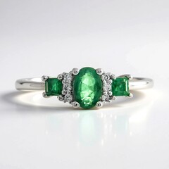 Anello in oro con Smeraldo Zambia AAA