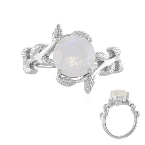 Regenbogen-Mondstein-Silberring