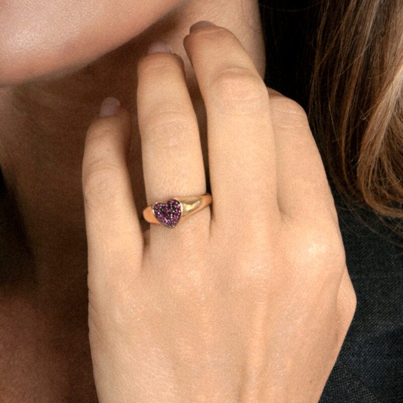 Ruby Silver Ring (M de Luca)