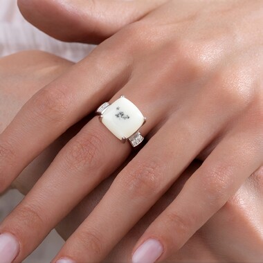 Zilveren ring met een dendrieten agaat