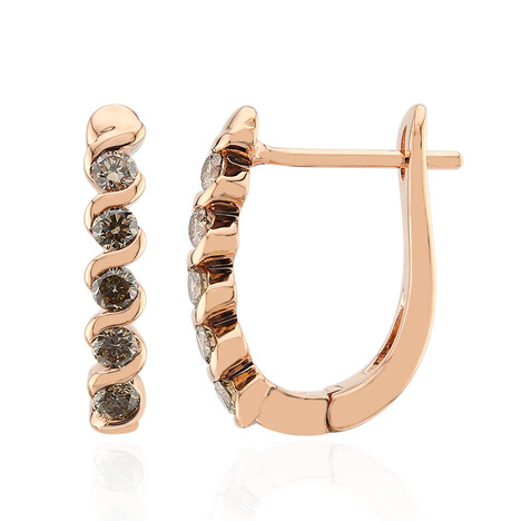 SI1 Argyle-Rose de France-Brillant-Goldohrringe (Annette)