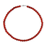 Zilveren halsketting met Rode onyxen
