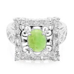 Zilveren ring met een keizerlijk chrysopraas