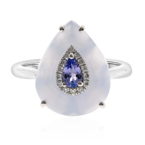 Gouden ring met een AAA tanzaniet (CIRARI)