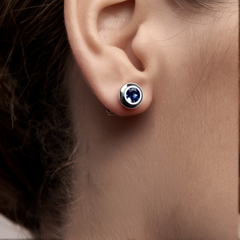 Boucles d'oreilles en argent et Tanzanite (Pallanova)