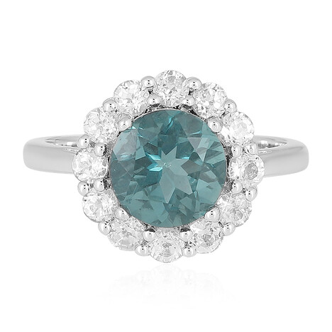 Belgischer Petrolfarbener Fluorit-Silberring