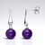 Boucles d'oreilles en argent et Améthyste